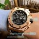 Copy Audemars Piguet Royal Oak Chronograph Gold Bezel Black & White Rubber Strap Watch (4)_th.jpg